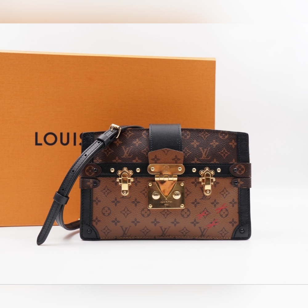 CE09 💖 Louis Vuitton Reverse Monogram Trunk Clutch (Microchip)